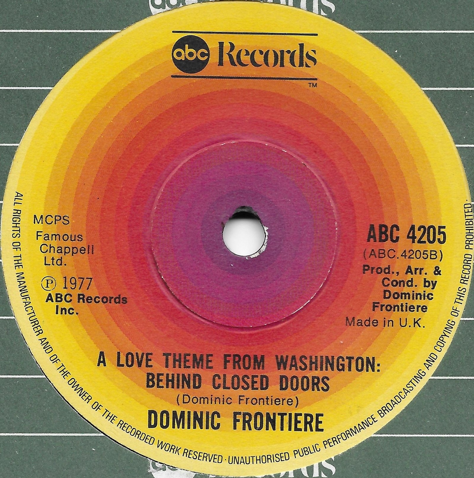ABC 4205 Washington behind closed doors Dominic Frontiere from the BBC records and Tapes library Label